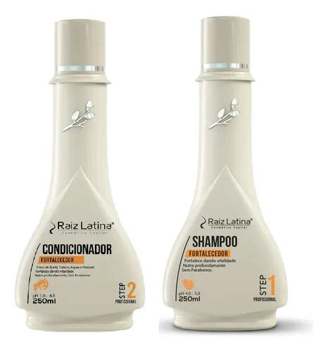 Kit Fortalecedor Cabelos Ressecados Raiz Latina 2x250ml Parcelamento Sem Juros