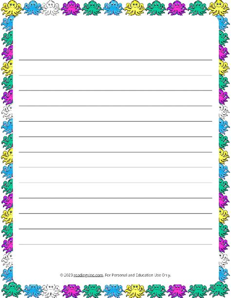 Lined Paper Printable PDFs 100 Different Free Themes