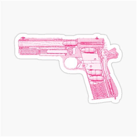 Pink Gun Sticker For Sale By Nadialang Redbubble