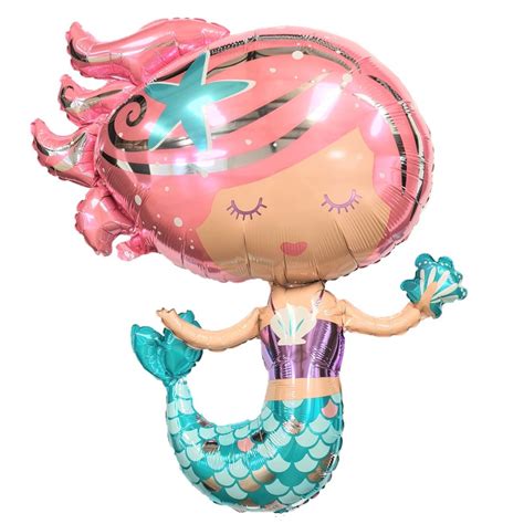 Shimmering Mermaid Shape Foil Balloon Party Splendour