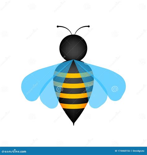 Abeja Voladora De Miel Icono De Abeja Aislado En Fondo Blanco Insecto