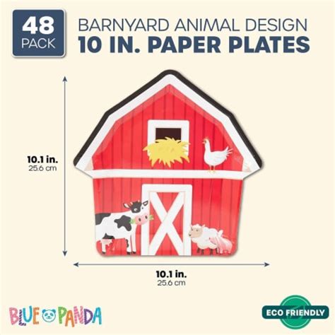 Paper Plates for Farm Animal Birthday Party (10 Inches, 48 Pack), PACK ...