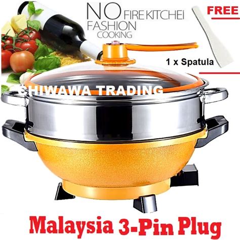 Malaysia Pin PlugElectric Steamboat Cooker Grill Hot Pot Pan Wok Periuk Elektrik Lazada
