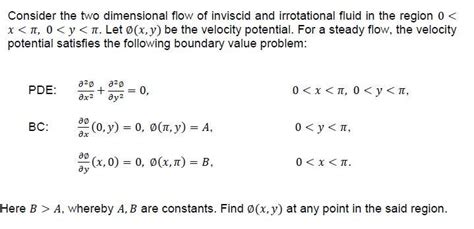 Solved Consider The Two Dimensional Flow Of Inviscid And Chegg