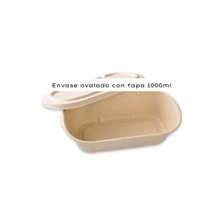 ENVASE OVALADO CON TAPA 1000 CC 50 UNIDS