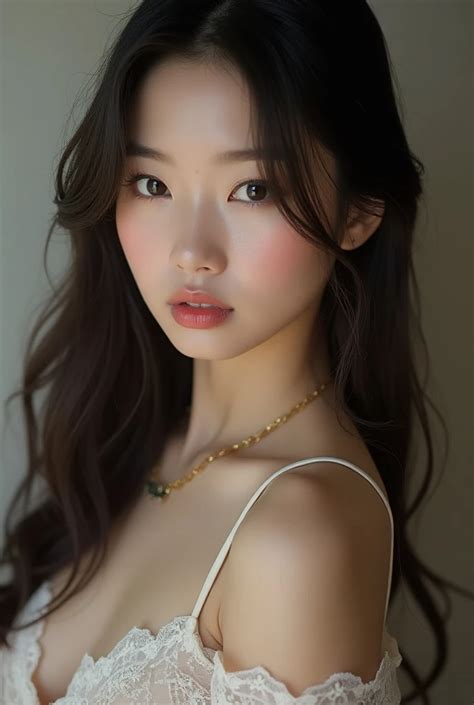Create A Korean Model With White Skin Long Hair Seductive Eyes Showing Her Pussy SeaArt AI
