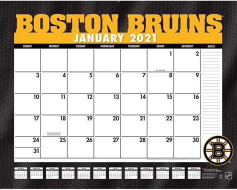 Boston Bruins Printable Schedule 2021 - PrintableSchedule.net ...