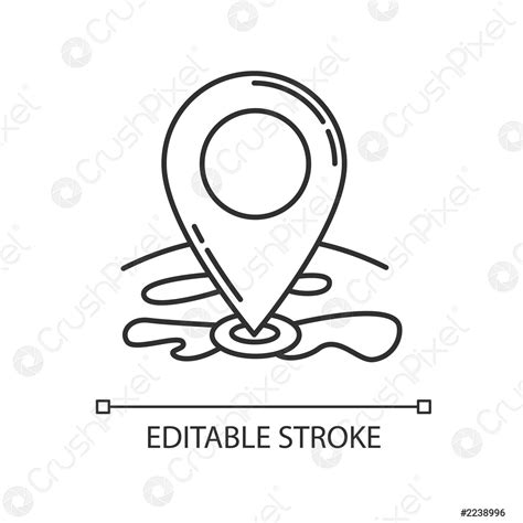 Ubicación puntero píxel perfecto icono lineal gps posici - vector de
