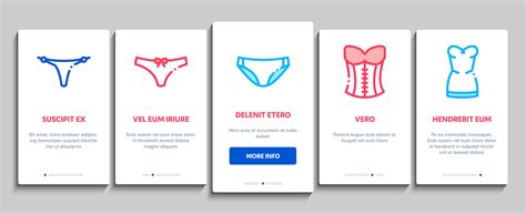 Lingerie Bras Panties Onboarding Elements Icons Set Vector