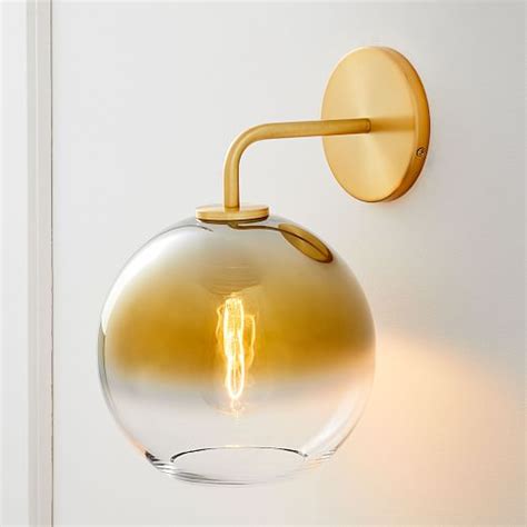 Sculptural Glass Globe Wall Sconce Small Ombre West Elm