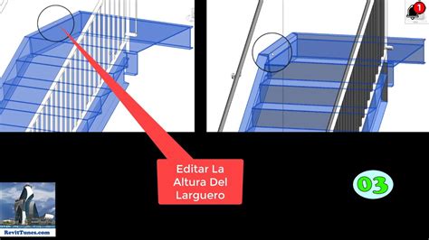 Revit Tutorial Escaleras Ajustar Largueros Youtube