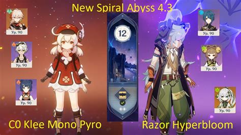 Genshin Impact Spiral Abyss C Klee Mono Pyro Razor