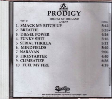 Prodigy The Fat Of The Land 1997 Cdr Discogs