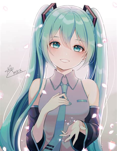 Safebooru 1girl 39 Amick Americanomix Aqua Eyes Aqua Hair Aqua