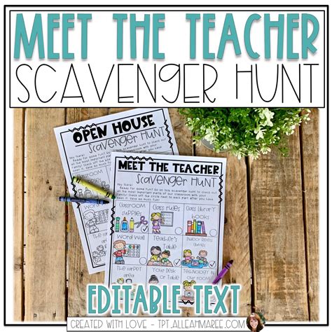 Pre K Open House Scavenger Hunt Sheet