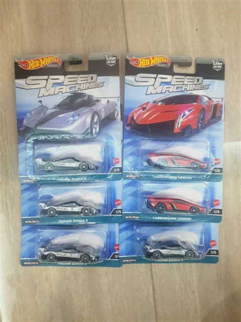 Hot Wheels Pagani Zonda R Lamborghini Veneno Speed Machines Premuim Hobbies Toys Toys