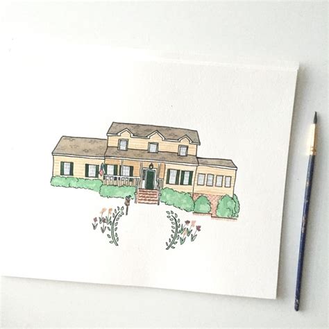 Custom Watercolor Home Portrait Kori Clark