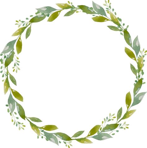 Premium Vector Watercolor Round Frame With Leaves The Design Of A