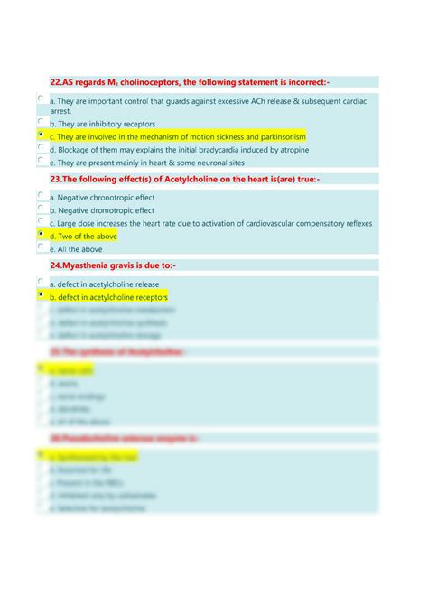 Solution Pharmacology Cholinergic Adrenergic Mcqs Studypool