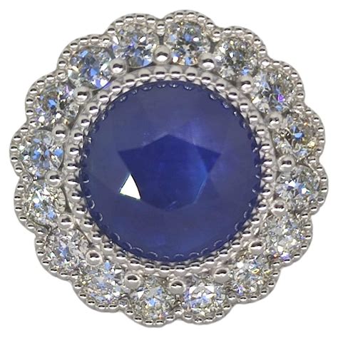 Art Deco Carat Natural Madagascan Sapphire Old Cut Diamond Gold