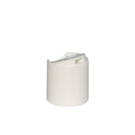 Tampa de rosca Disc Top plástico PP branco para boca GPI 20 410