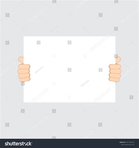 Hands Holding Blank Placard Flat Vector Royalty Free Stock Vector