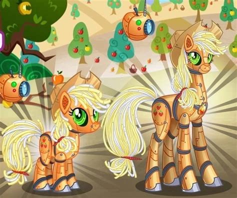 Safe Gameloft Applejack Earth Pony Gynoid Pony Robot