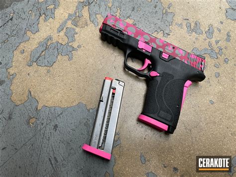 Smith And Wesson Mandp Shield Cerakoted Using Sig™ Pink Tactical Grey And