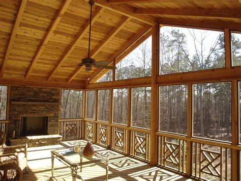 Rustic Wood Screen Porch Screen Porch Living