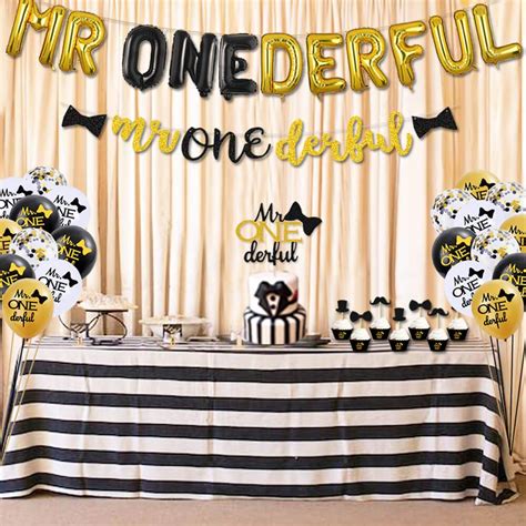 Mr Onederful 1st Birthday Decorations Glittery Wonderful Cake Cupcake