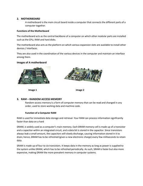 SOLUTION: Examples of computer hardware - Studypool