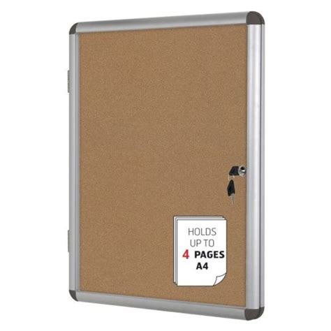 Bi Office VT610101150 Lockable Cork Notice Board Aluminium Frame