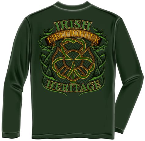 Firefighter Fire Rescue Irish Firefighter Heritage Green Long