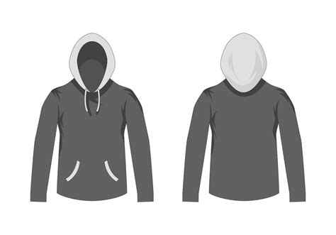 blank grey hooded sweatshirt template 187040 Vector Art at Vecteezy