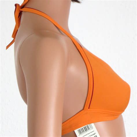 Skiny New Contrast Basic Bademode Bikini Oberteil Triangel BH Gr Orange Dessous Insel