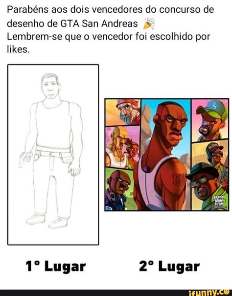 Parab Ns Aos Dois Vencedores Do Concurso De Desenho De Gta San Andreas