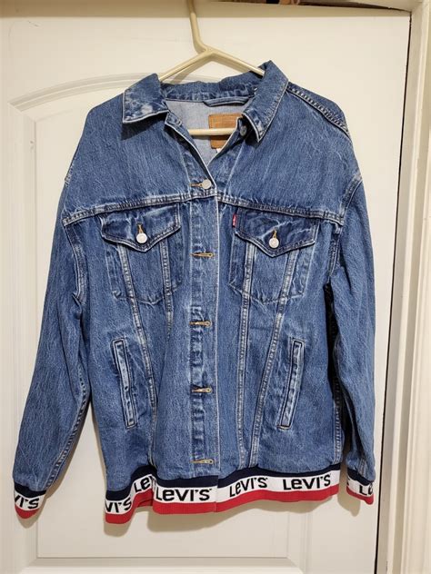 Levis Baggy Sport Tape Trucker Jacket Size Large L Un… - Gem