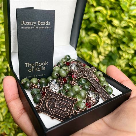 Book Of Kells Connemara Marble Rosary Bead Necklace Jewelry