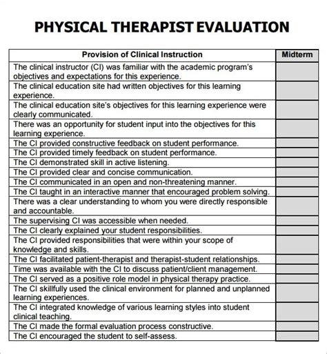 Pediatric Occupational Therapy Evaluation Template Printable Word