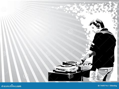 Black And White Dj Royalty Free Stock Image - Image: 7449716