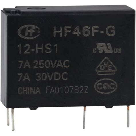 Hongfa HF46F-G/012-HS1 PCB Mount Relay 12V DC SPST | Rapid Electronics