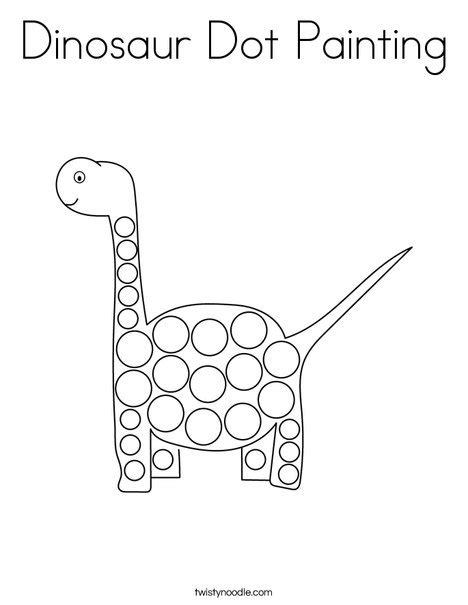 Dinosaur Dot Painting Coloring Page - Twisty Noodle