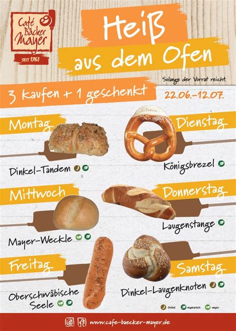 Café Bäcker Mayer 22 6 12 7 Heiße Sparangebote aus dem Ofen