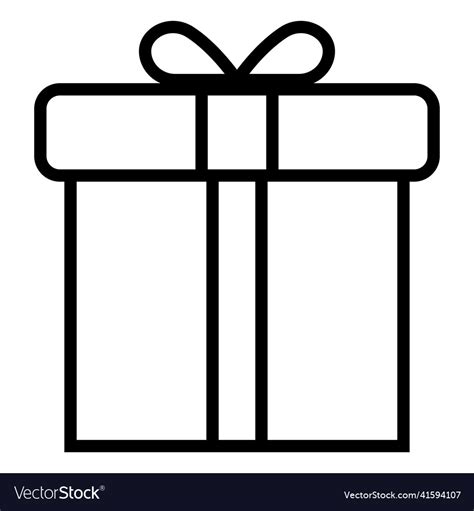 Outline gift box transparent present box gift Vector Image