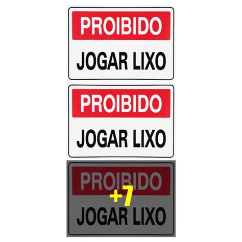 Combo 10 Placas De Sinalização Proibido Jogar Lixo 30X20 Pacific PS97