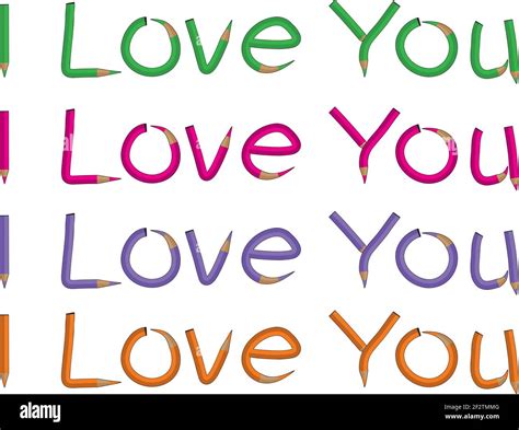 Love You Text Design Set Stock Vector Image Art Alamy