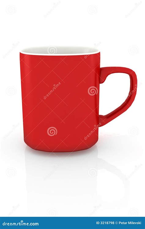 Isolated red coffee mug stock photo. Image of contrasts - 3218798