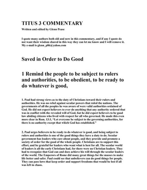 Titus 3 commentary | PDF