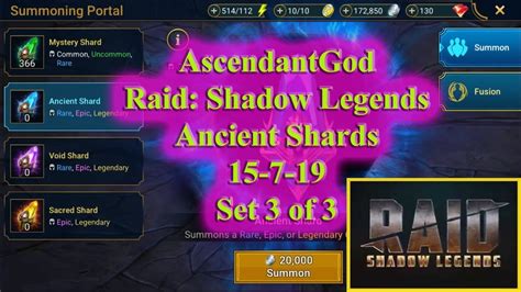 Raid Shadow Legends Ancient Shards Opening Of Youtube