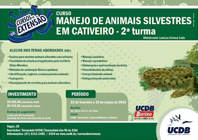 Biologia Na Rede Curso De Manejo De Animais Silvestres Em Cativeiro